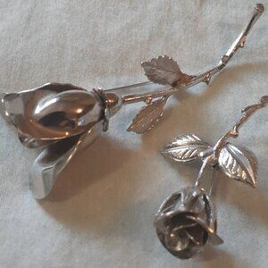 Two Rose Brooches